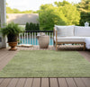 Piper Looms Chantille Geometric ACN777 Aloe Machine Washable Area Rug Outdoor Lifestyle Image Feature