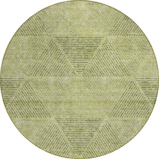 Piper Looms Chantille Geometric ACN777 Aloe Machine Washable Area Rug Round Main Image