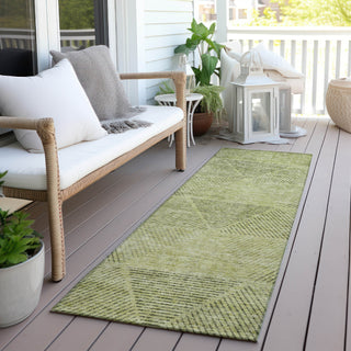 Piper Looms Chantille Geometric ACN777 Aloe Machine Washable Area Rug Runner Outdoor Lifestyle Image Feature