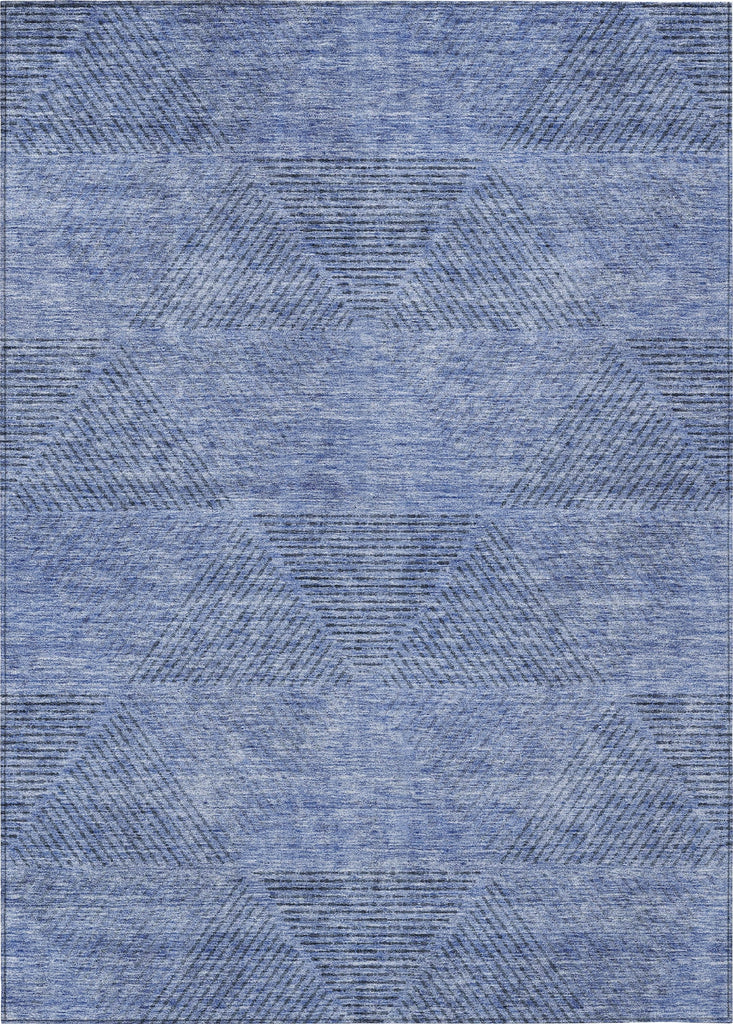Piper Looms Chantille Geometric ACN777 Blue Machine Washable Area Rug main image
