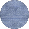 Piper Looms Chantille Geometric ACN777 Blue Machine Washable Area Rug Round Main Image