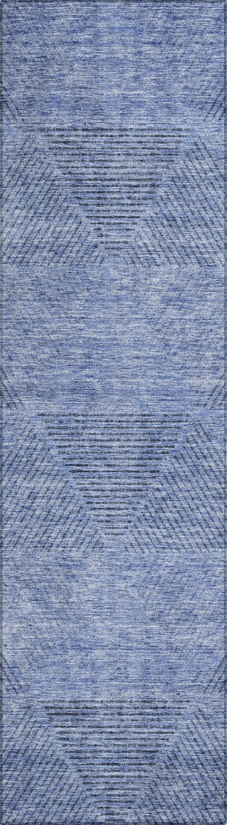 Piper Looms Chantille Geometric ACN777 Blue Machine Washable Area Rug Runner Main Image