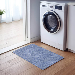 Piper Looms Chantille Geometric ACN777 Blue Machine Washable Area Rug Scatter Lifestyle Image Feature