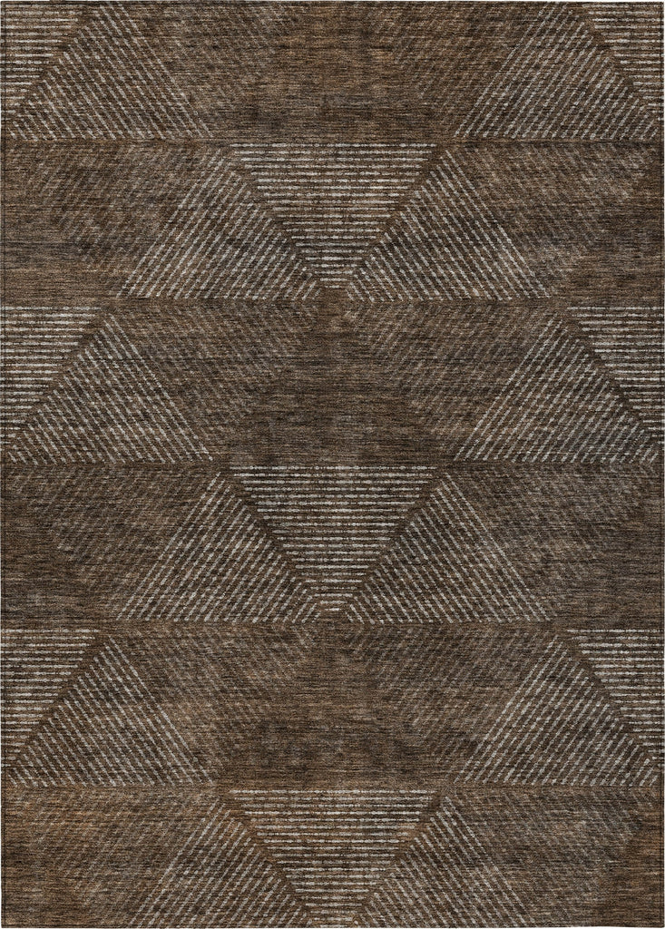 Piper Looms Chantille Geometric ACN777 Brown Machine Washable Area Rug main image