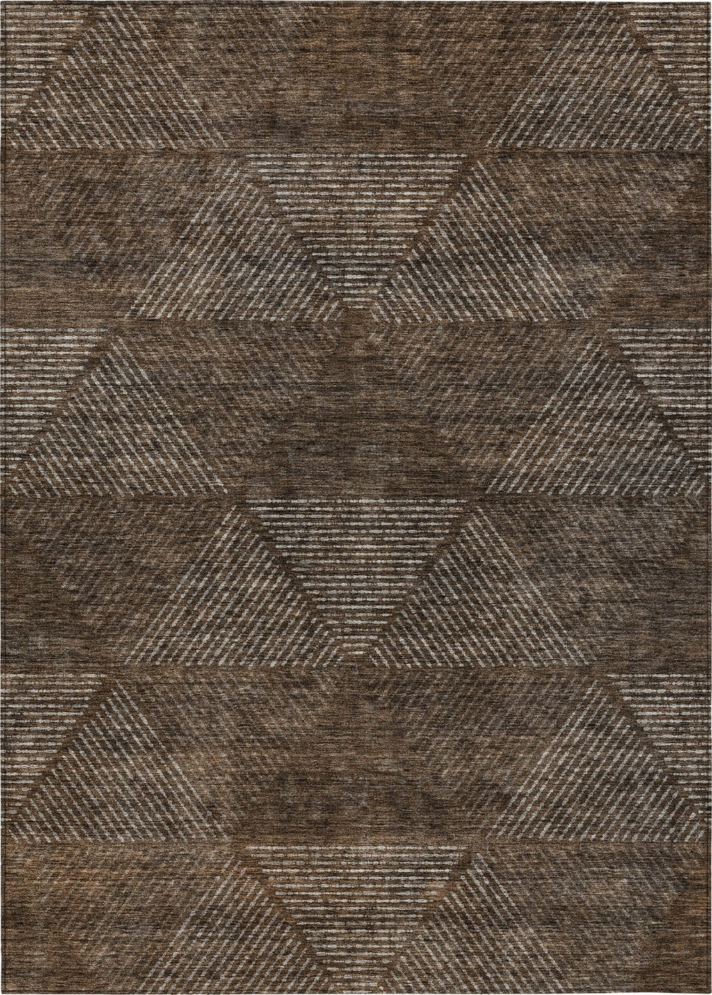 Piper Looms Chantille Geometric ACN777 Brown Machine Washable Area Rug ...