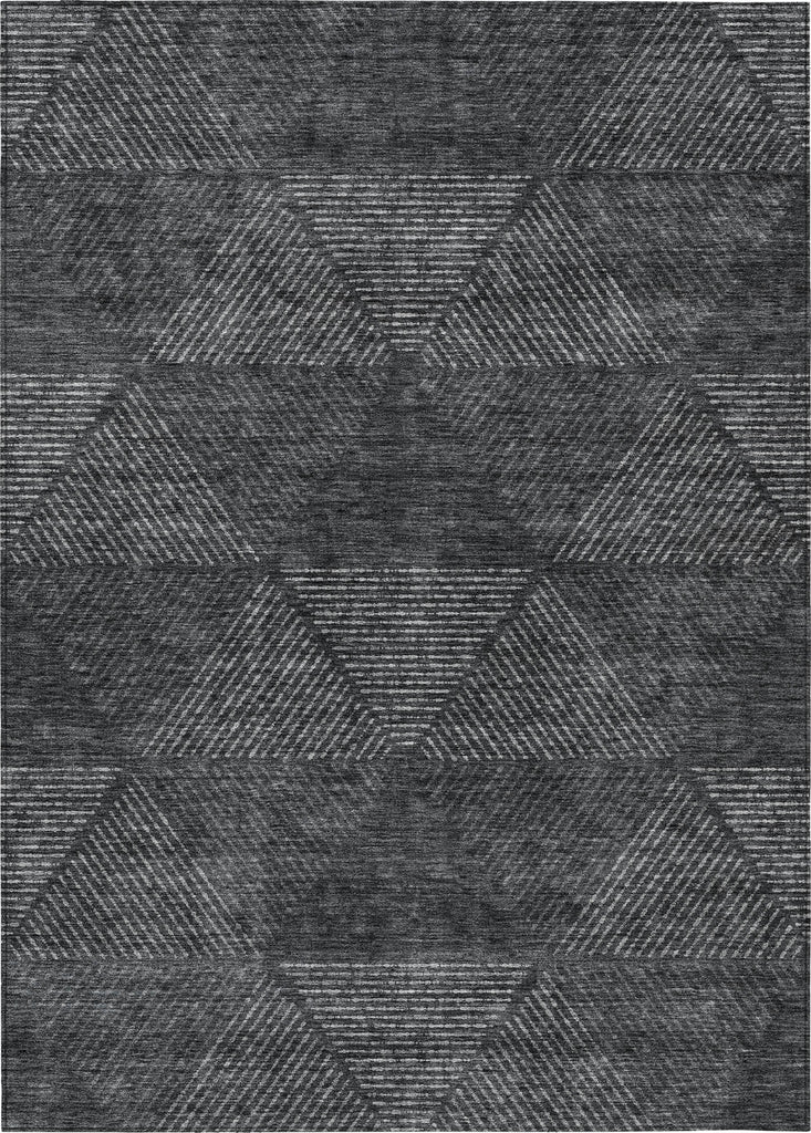Piper Looms Chantille Geometric ACN777 Charcoal Machine Washable Area Rug main image