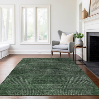 Piper Looms Chantille Geometric ACN777 Fern Machine Washable Area Rug Lifestyle Image Feature