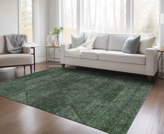 Piper Looms Chantille Geometric ACN777 Fern Machine Washable Area Rug Lifestyle Image Feature