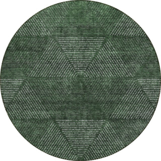Piper Looms Chantille Geometric ACN777 Fern Machine Washable Area Rug Round Main Image