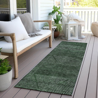 Piper Looms Chantille Geometric ACN777 Fern Machine Washable Area Rug Runner Outdoor Lifestyle Image Feature