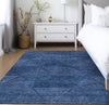 Piper Looms Chantille Geometric ACN777 Navy Machine Washable Area Rug Lifestyle Image Feature