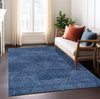 Piper Looms Chantille Geometric ACN777 Navy Machine Washable Area Rug Lifestyle Image Feature