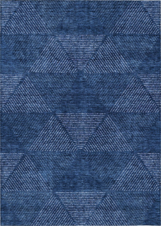 Piper Looms Chantille Geometric ACN777 Navy Machine Washable Area Rug main image