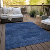 Piper Looms Chantille Geometric ACN777 Navy Machine Washable Area Rug Outdoor Lifestyle Image Feature