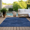 Piper Looms Chantille Geometric ACN777 Navy Machine Washable Area Rug Outdoor Lifestyle Image Feature