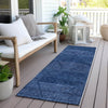 Piper Looms Chantille Geometric ACN777 Navy Machine Washable Area Rug Runner Outdoor Lifestyle Image Feature