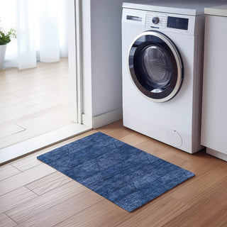 Piper Looms Chantille Geometric ACN777 Navy Machine Washable Area Rug Scatter Lifestyle Image Feature