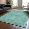 Piper Looms Chantille Geometric ACN777 Teal Machine Washable Area Rug Lifestyle Image Feature
