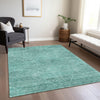 Piper Looms Chantille Geometric ACN777 Teal Machine Washable Area Rug Lifestyle Image Feature