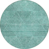 Piper Looms Chantille Geometric ACN777 Teal Machine Washable Area Rug Round Main Image