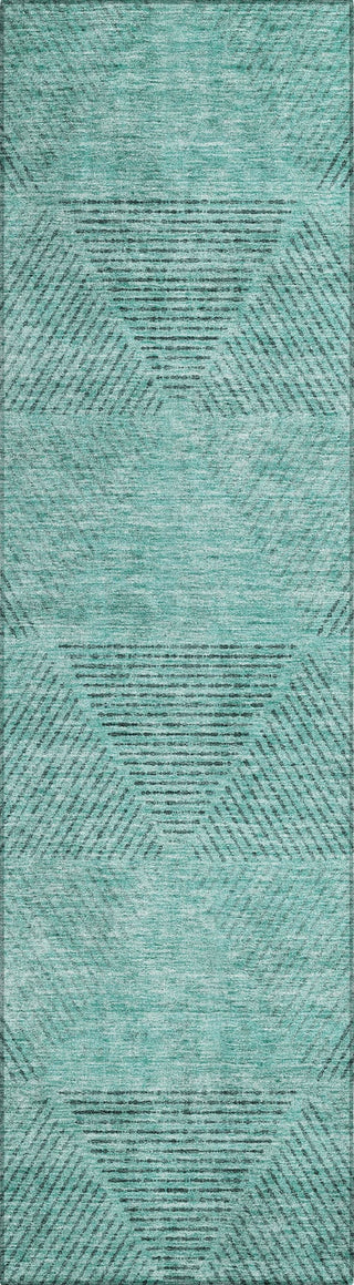 Piper Looms Chantille Geometric ACN777 Teal Machine Washable Area Rug Runner Main Image