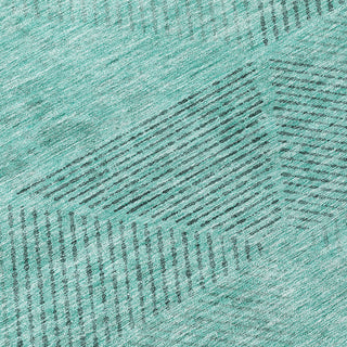 Piper Looms Chantille Geometric ACN777 Teal Machine Washable Area Rug Swatch Image