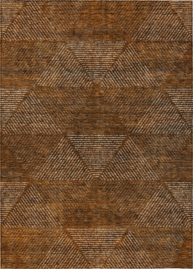 Piper Looms Chantille Geometric ACN777 Terracotta Machine Washable Area Rug main image