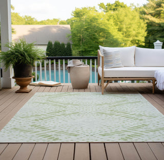 Piper Looms Chantille Floral ACN778 Aloe Machine Washable Area Rug Outdoor Lifestyle Image Feature
