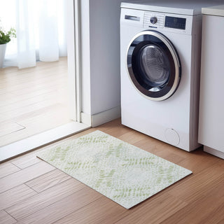 Piper Looms Chantille Floral ACN778 Aloe Machine Washable Area Rug Scatter Lifestyle Image Feature