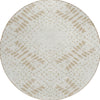 Piper Looms Chantille Floral ACN778 Beige Machine Washable Area Rug Round Main Image