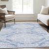 Piper Looms Chantille Floral ACN778 Blue Machine Washable Area Rug Lifestyle Image Feature