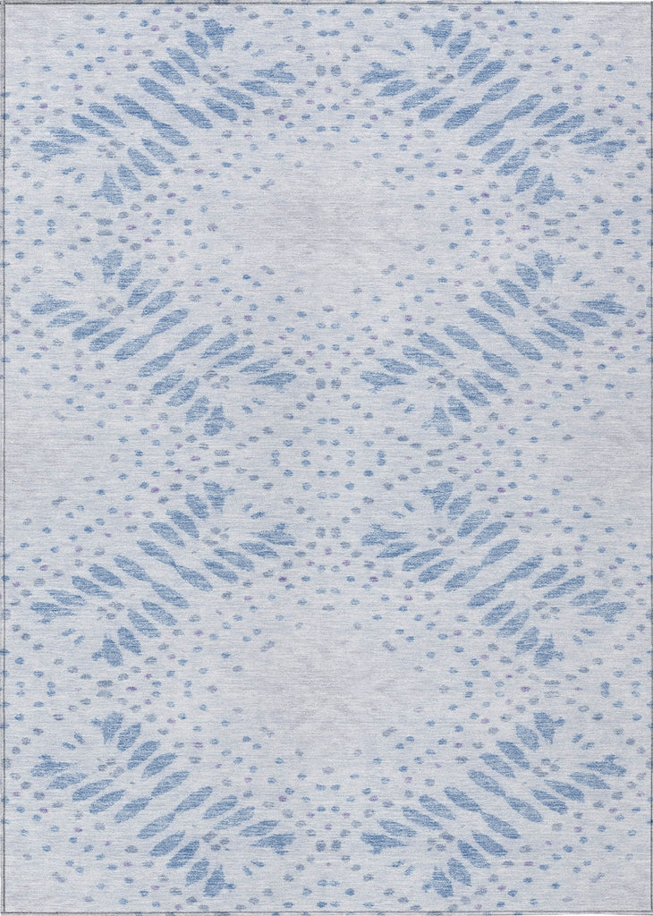 Piper Looms Chantille Floral ACN778 Blue Machine Washable Area Rug main image