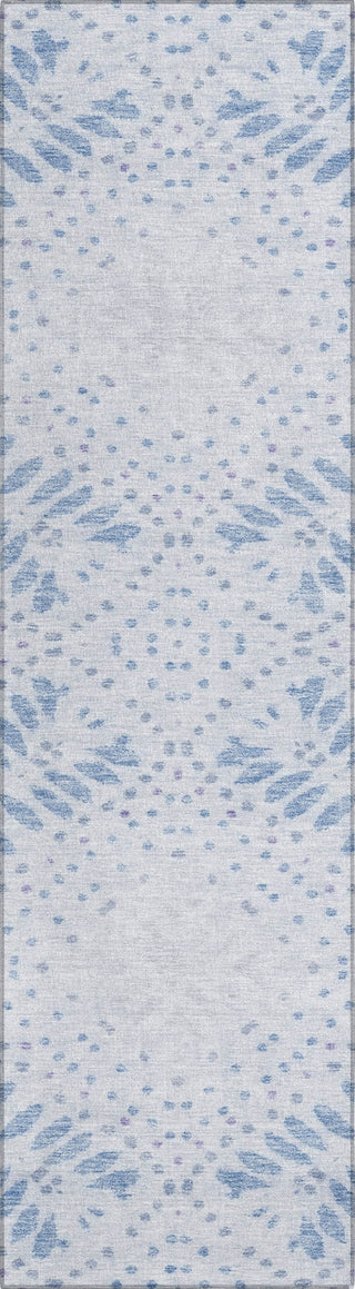 Piper Looms Chantille Floral ACN778 Blue Machine Washable Area Rug Runner Main Image