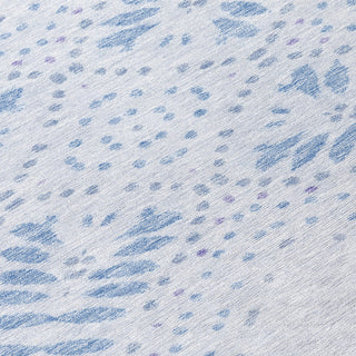 Piper Looms Chantille Floral ACN778 Blue Machine Washable Area Rug Swatch Image