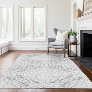 Piper Looms Chantille Floral ACN778 Gray Machine Washable Area Rug Lifestyle Image Feature