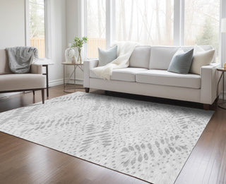 Piper Looms Chantille Floral ACN778 Gray Machine Washable Area Rug Lifestyle Image Feature