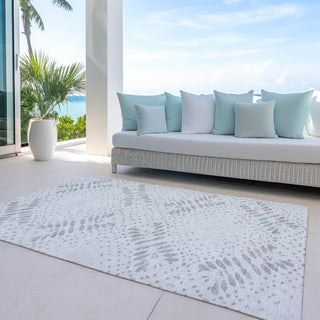 Piper Looms Chantille Floral ACN778 Gray Machine Washable Area Rug Outdoor Lifestyle Image Feature