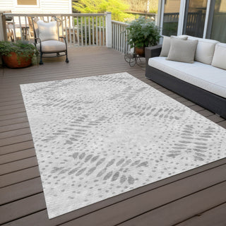 Piper Looms Chantille Floral ACN778 Gray Machine Washable Area Rug Outdoor Lifestyle Image Feature