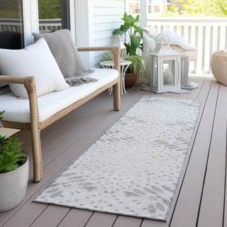 Piper Looms Chantille Floral ACN778 Gray Machine Washable Area Rug Runner Outdoor Lifestyle Image Feature