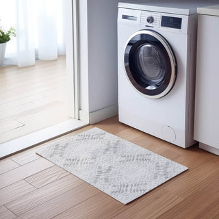 Piper Looms Chantille Floral ACN778 Gray Machine Washable Area Rug Scatter Lifestyle Image Feature