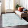 Piper Looms Chantille Floral ACN778 Teal Machine Washable Area Rug Lifestyle Image Feature