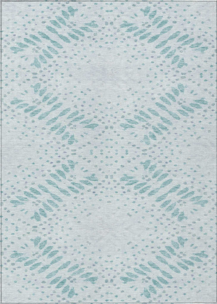 Piper Looms Chantille Floral ACN778 Teal Machine Washable Area Rug main image