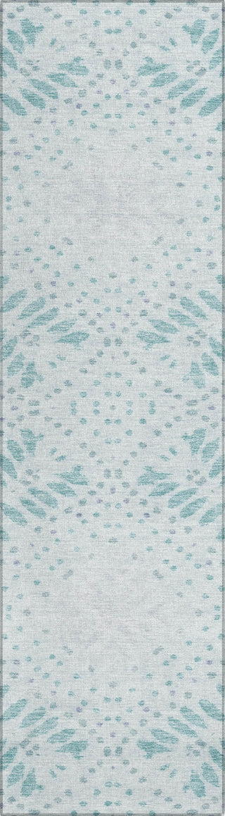 Piper Looms Chantille Floral ACN778 Teal Machine Washable Area Rug Runner Main Image