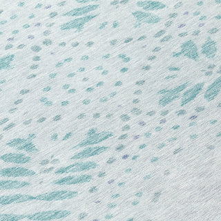 Piper Looms Chantille Floral ACN778 Teal Machine Washable Area Rug Swatch Image