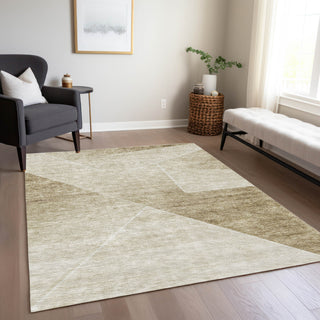 Piper Looms Chantille Modern ACN779 Beige Machine Washable Area Rug Lifestyle Image Feature