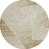 Piper Looms Chantille Modern ACN779 Beige Machine Washable Area Rug Round Main Image