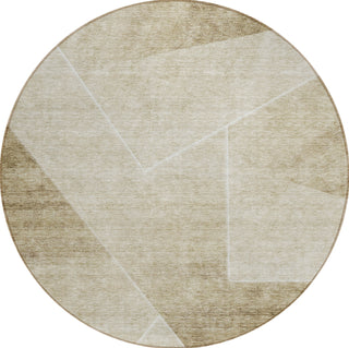 Piper Looms Chantille Modern ACN779 Beige Machine Washable Area Rug Round Main Image