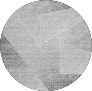 Piper Looms Chantille Modern ACN779 Gray Machine Washable Area Rug Round Main Image