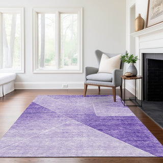 Piper Looms Chantille Modern ACN779 Purple Machine Washable Area Rug Lifestyle Image Feature
