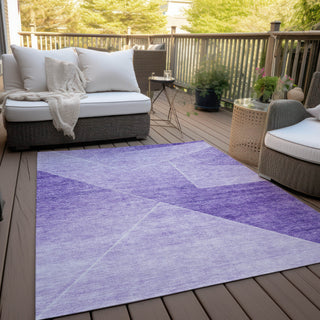 Piper Looms Chantille Modern ACN779 Purple Machine Washable Area Rug Outdoor Lifestyle Image Feature